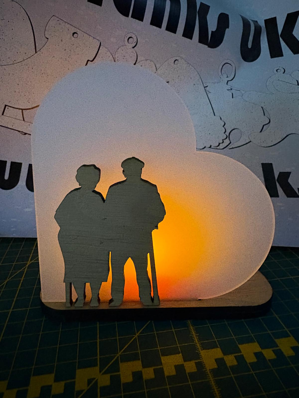 Memorial Tea Light Lamp - Sublimation Blank | Frosted Acrylic Heart