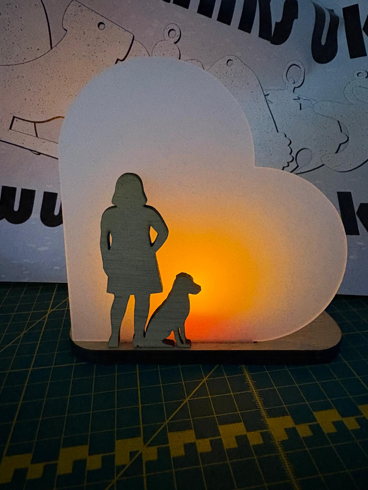 Memorial Tea Light Lamp - Sublimation Blank | Frosted Acrylic Heart
