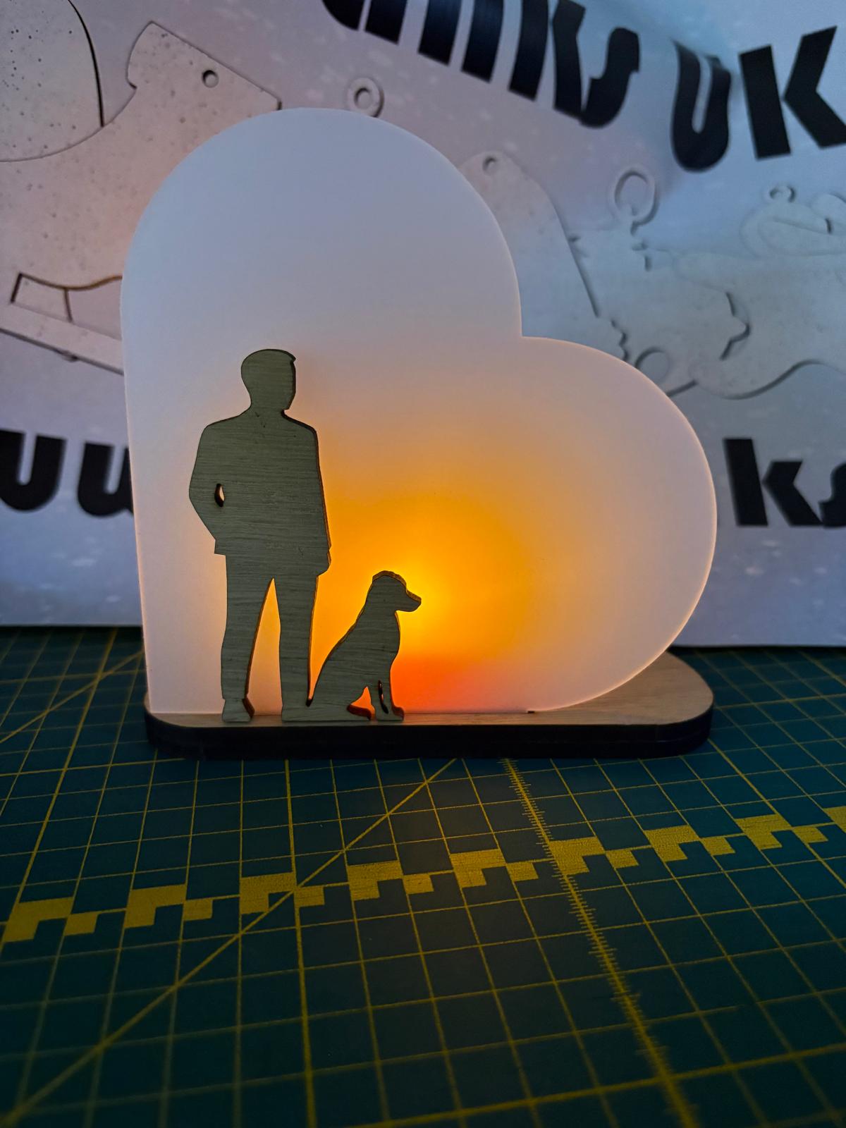 Memorial Tea Light Lamp - Sublimation Blank | Frosted Acrylic Heart