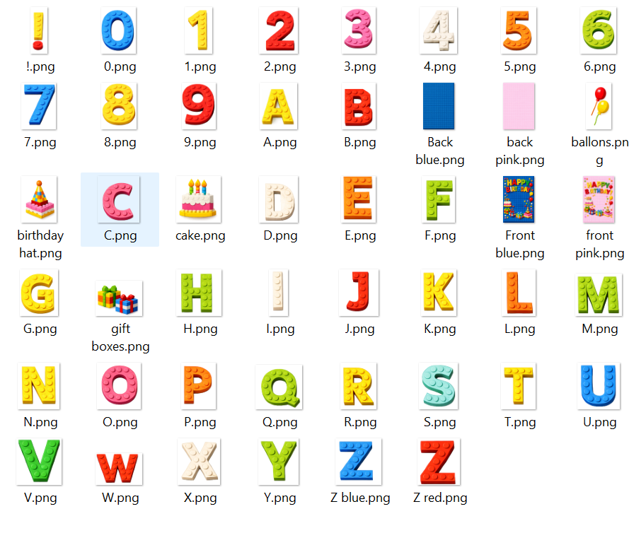 LEGO Style Alphabet & Numbers Birthday Clipart Set Digital Designs