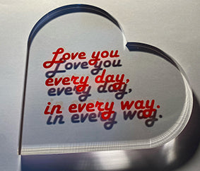 Self Standing 10mm Clear Acrylic Heart