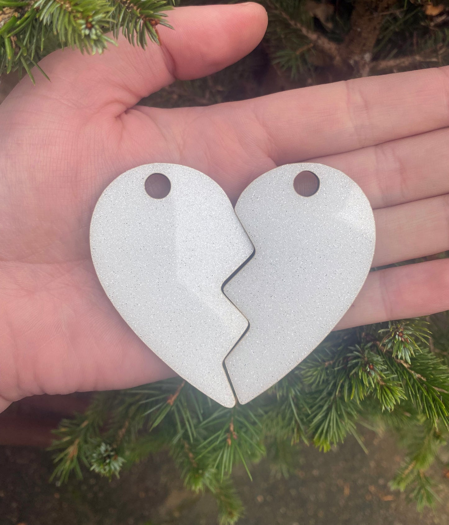 Split Heart Shaped Keyring -2pcs