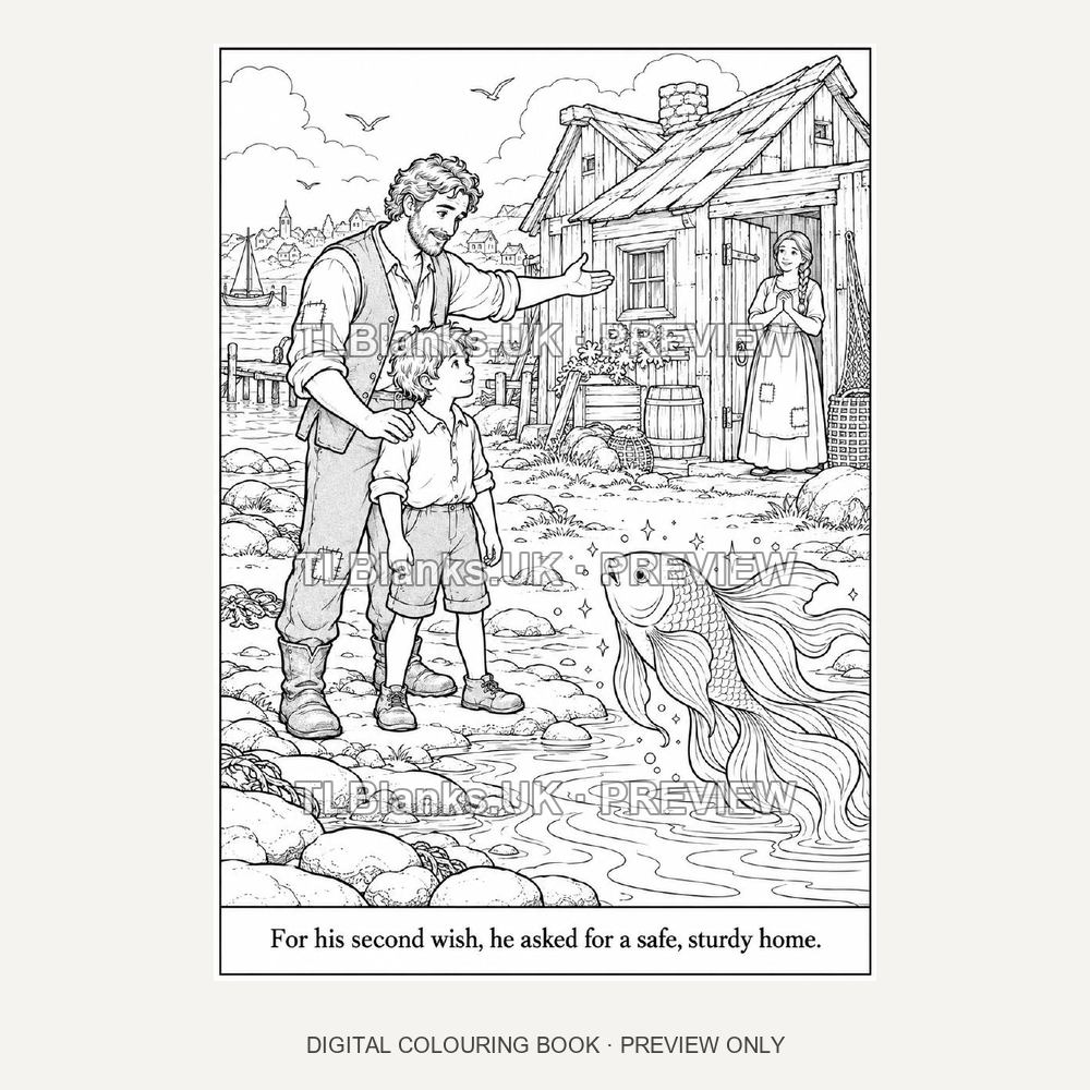 The Fisherman and the Three Golden Wishes - watermarked sample page 2 preview