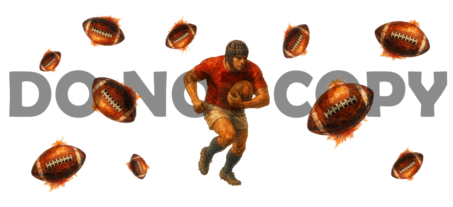 Rugby Player UV-DTF Sticker Wrap