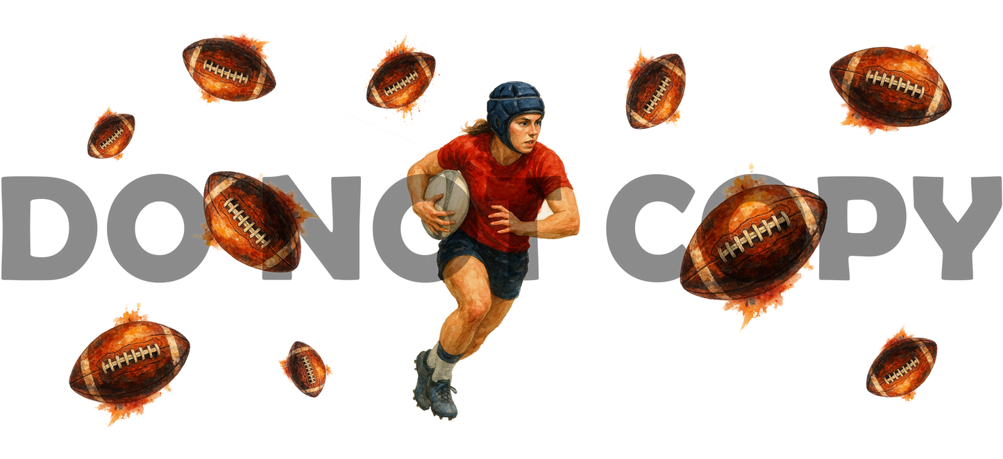 Rugby Player UV-DTF Sticker Wrap