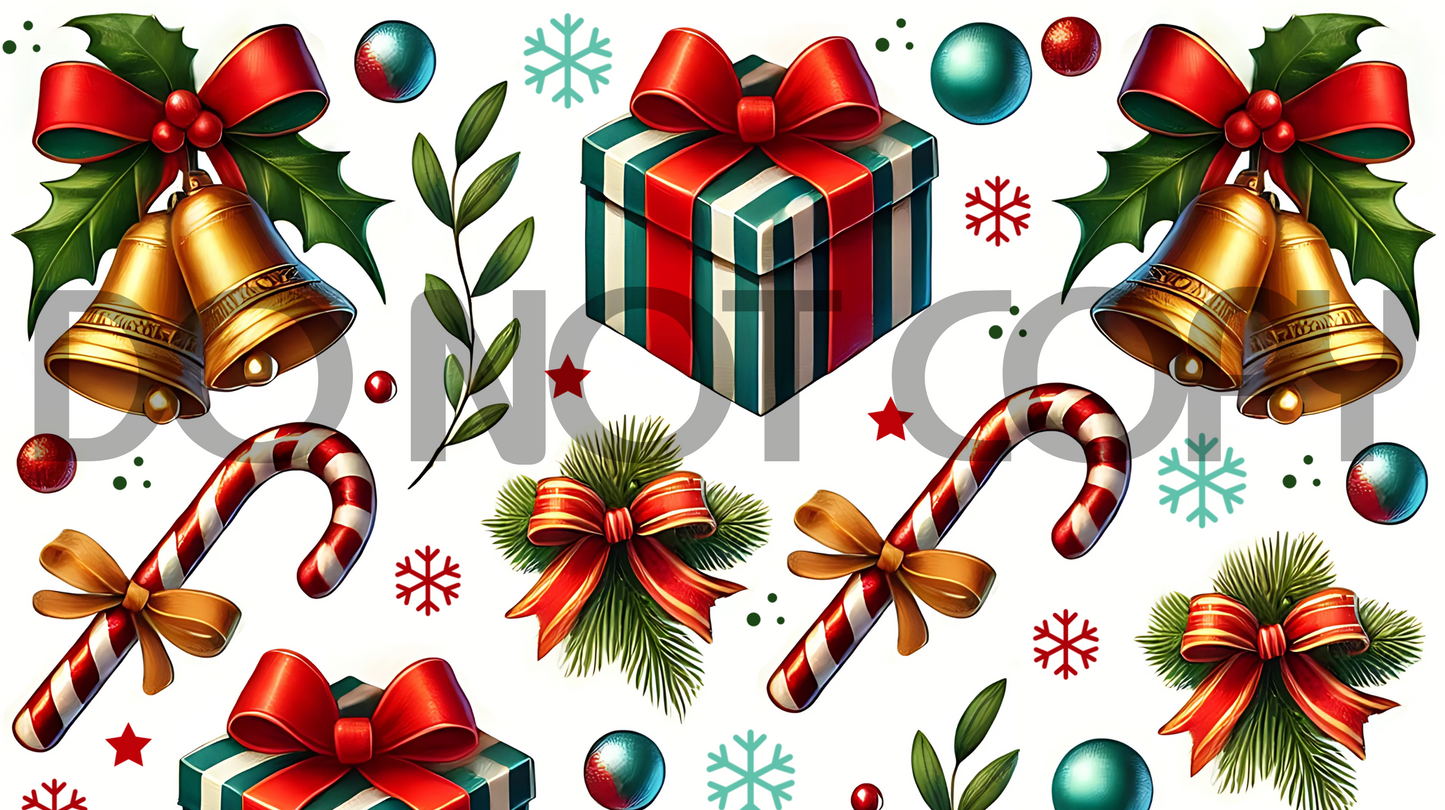 UV-DTF Christmas Present Wrap 25 x 14cm