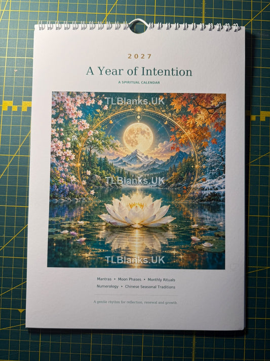 Printed 2027 A Year of Intention spiritual calendar cover