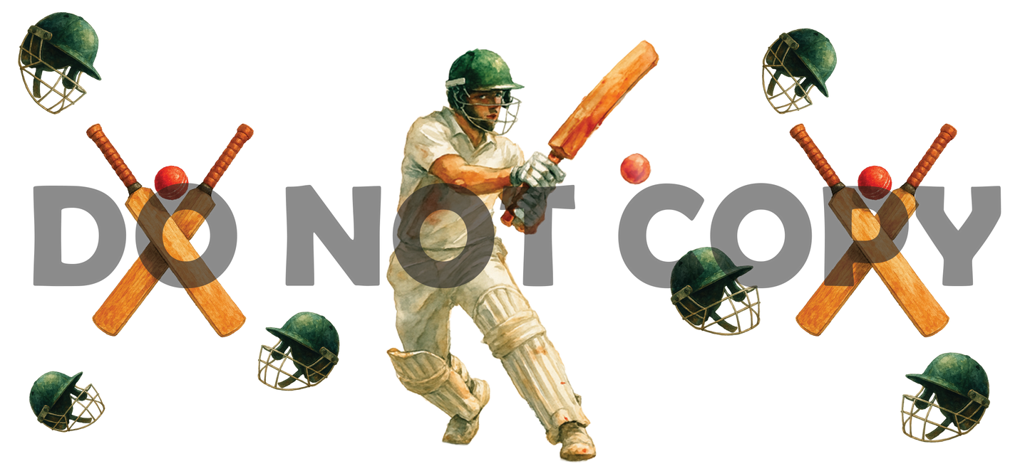 Cricket Player UV-DTF Sticker Wrap