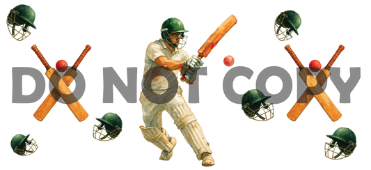 Cricket Player UV-DTF Sticker Wrap