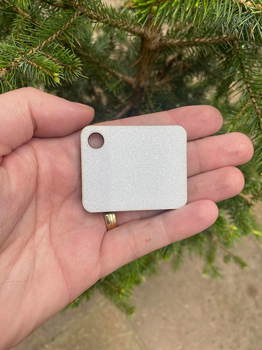 Glittery Single Sided Rectangle Keychain  (Pack of 10)
