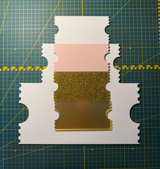 Acrylic Tickets Sublimation Blanks - 3 Sizes | White, Glitter, Mirror