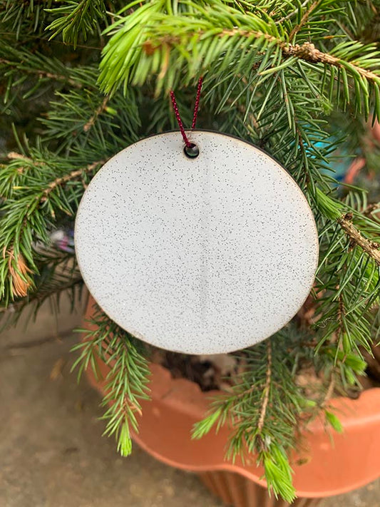 Single Sided Glittery Christmas Bauble ~8cm
