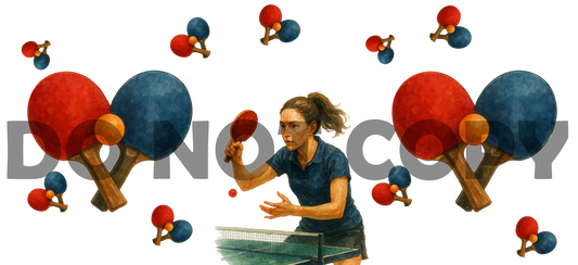 Table Tennis Players UV-DTF Sticker Wrap