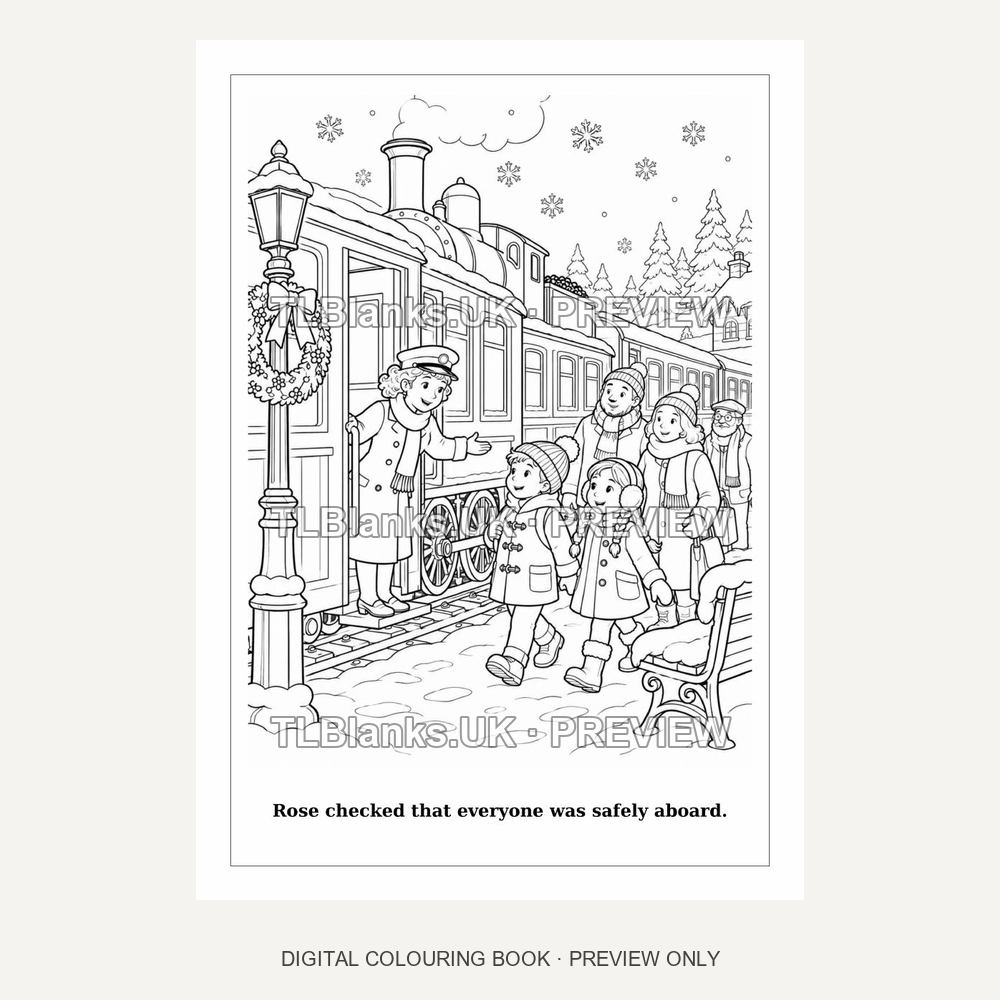 The Christmas Train to Snowflake Village - watermarked sample page 1 preview