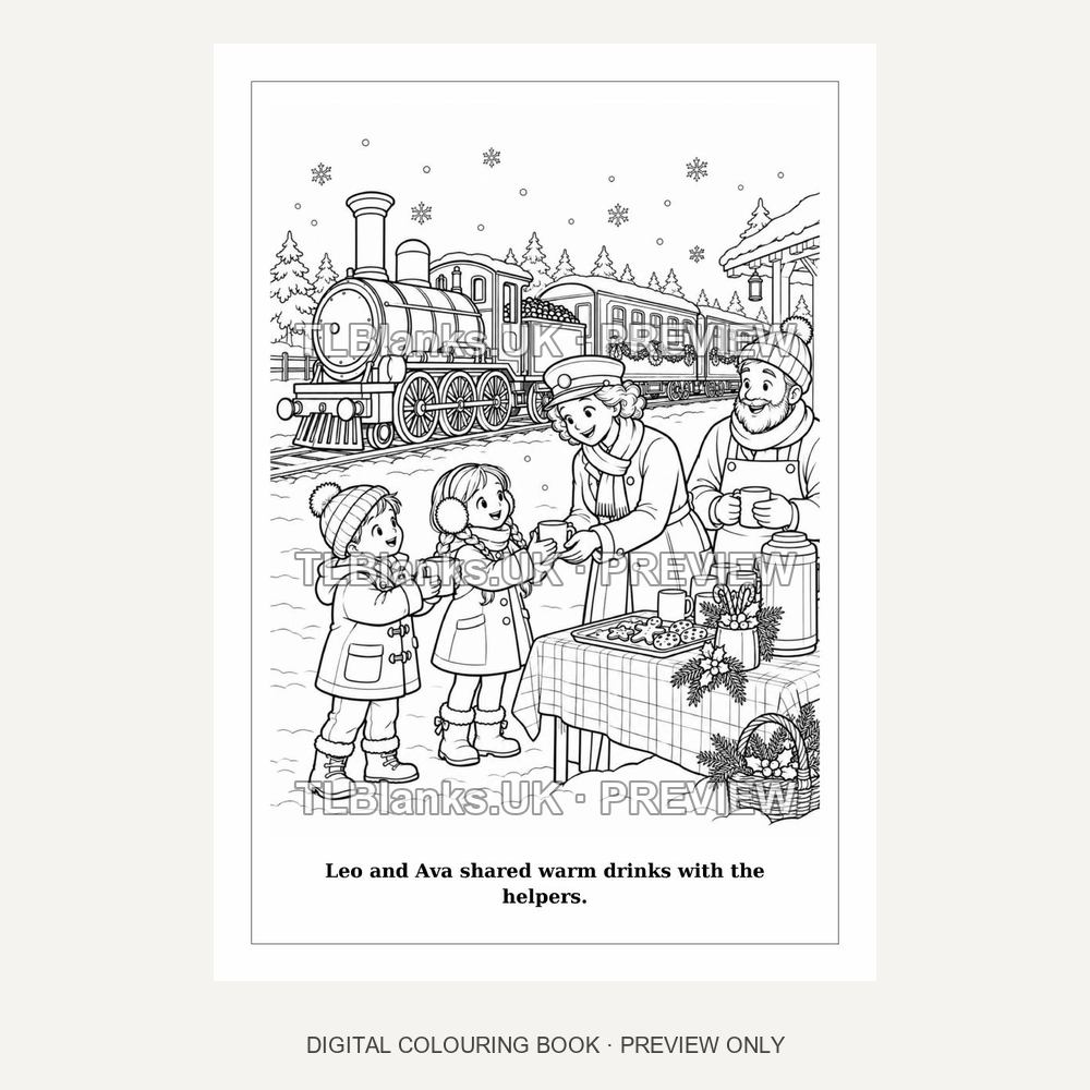 The Christmas Train to Snowflake Village - watermarked sample page 2 preview