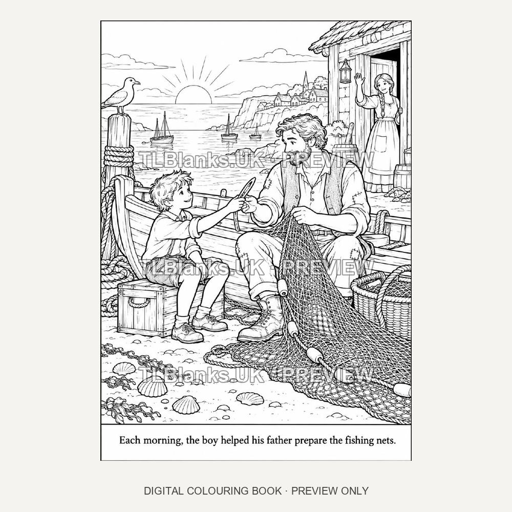 The Fisherman and the Three Golden Wishes - watermarked sample page 1 preview