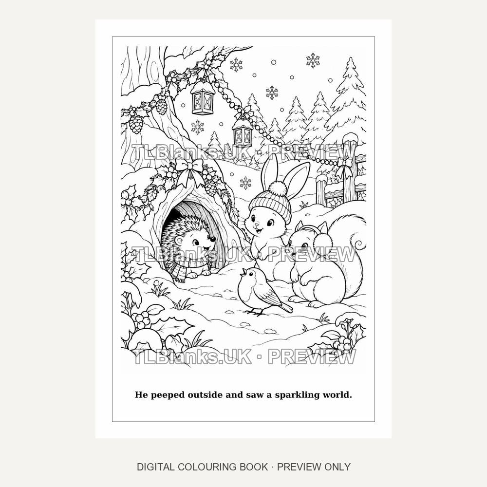 The Hedgehog Who Woke Up for Christmas - watermarked sample page 1 preview