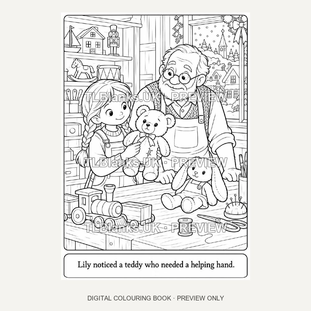 The Christmas Toy Repair Shop - watermarked sample page 1 preview