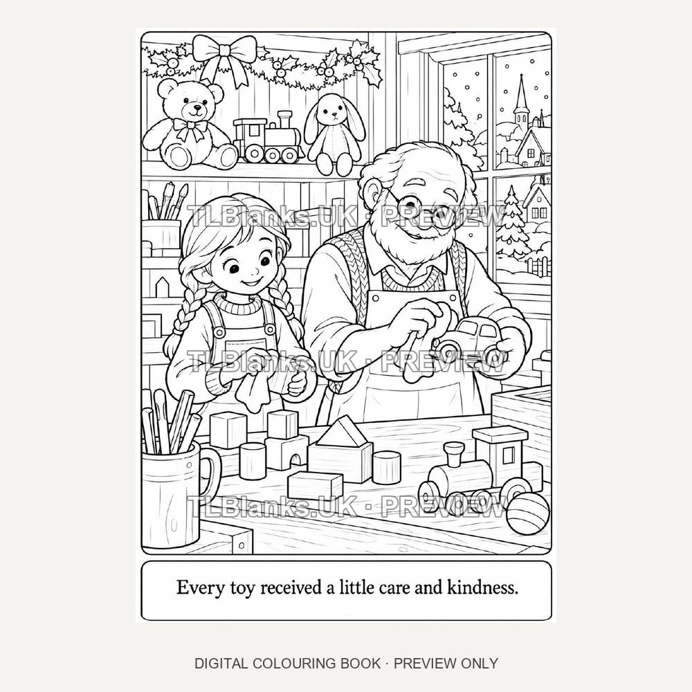 The Christmas Toy Repair Shop - watermarked sample page 2 preview