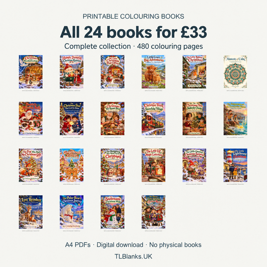 All 24 printable colouring books for £33 — 480 colouring pages