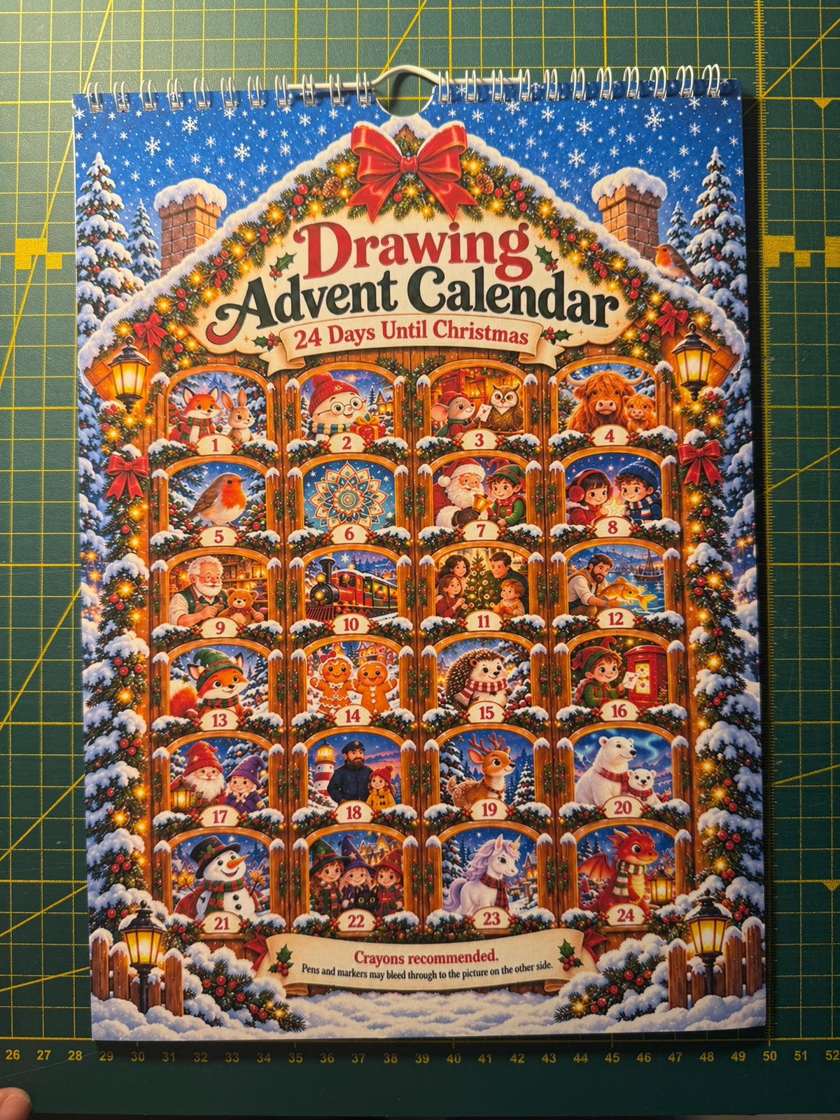 Printed Drawing Advent Calendar colour cover - example of finished calendar