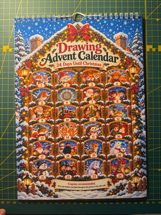 Printed Drawing Advent Calendar colour cover - example of finished calendar