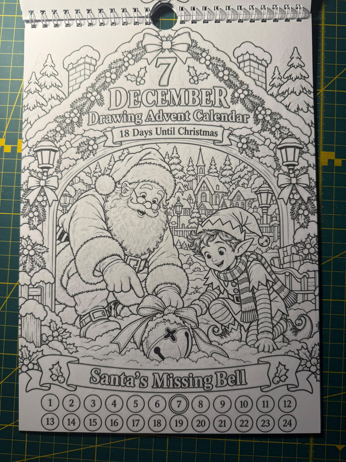 Printed 7 December Santa's Missing Bell colouring page