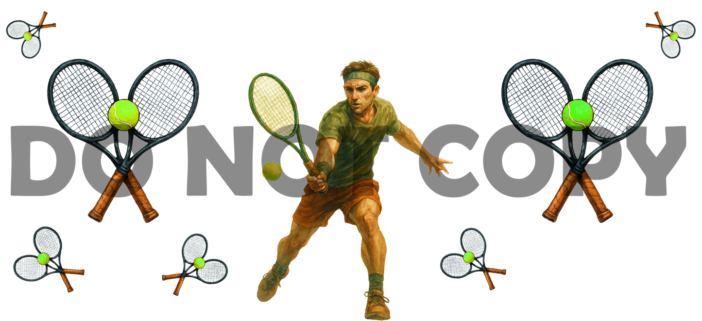 Tennis Player UV-DTF Sticker Wrap