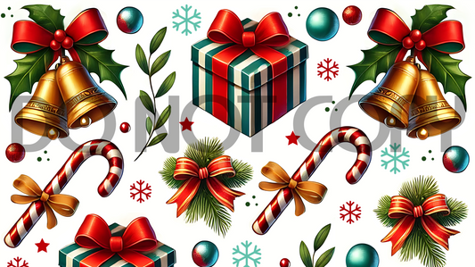 UV-DTF Christmas Present Wrap 25 x 14cm